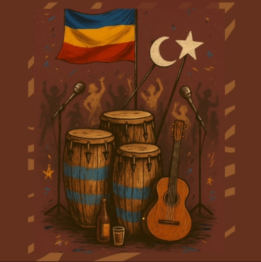 Tambores y guitarra de candombe